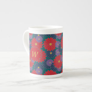 De Porcelana Caneca floral da especialidade da queda Splashy