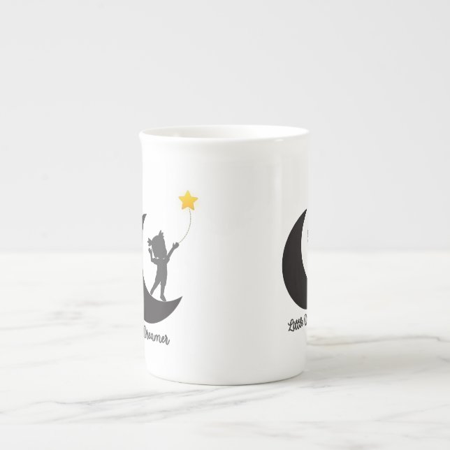 De Porcelana Caneca Infantil Lua e Estrela Sonhadorzinho Fofa (Frente)
