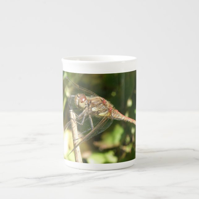 De Porcelana Caneca Libélula em um Galho (Frente)
