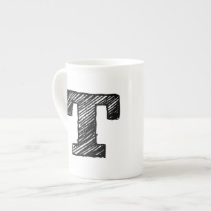 De Porcelana Caneca Monogrammed: Letra "T "
