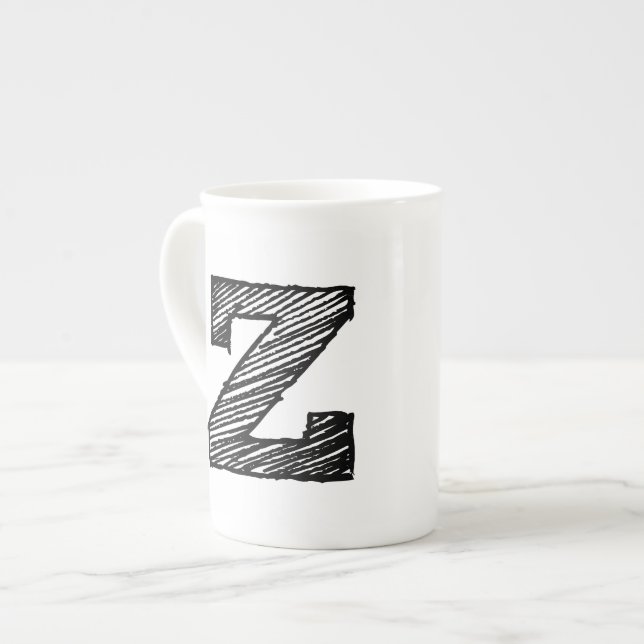 De Porcelana Caneca Monogrammed: Letra "Z " (Frente Esquerda)