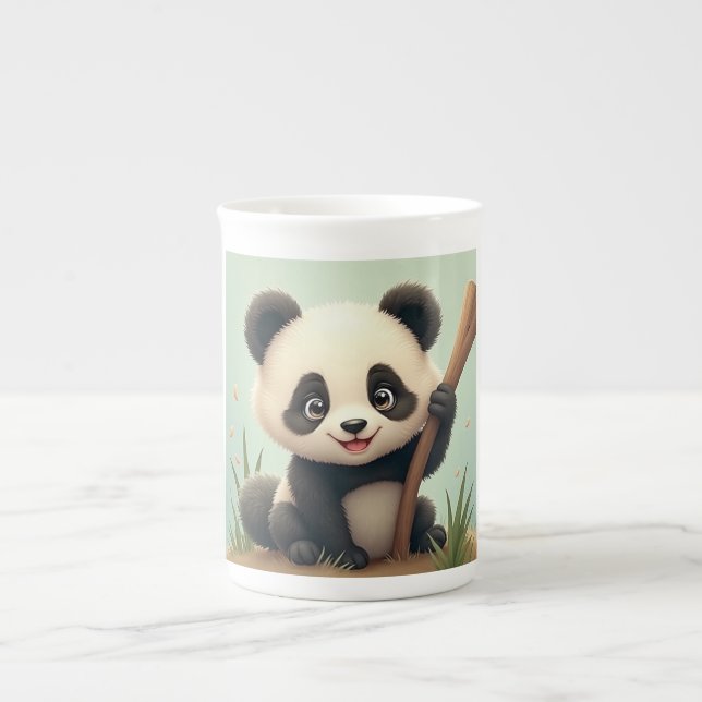 De Porcelana caneca panda fofa (Frente)