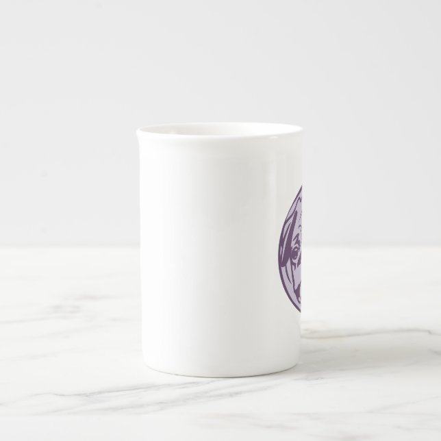 De Porcelana caneca roxa do pug (Frente)