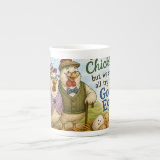 De Porcelana Caneca - talvez não sejamos frangos jovens …