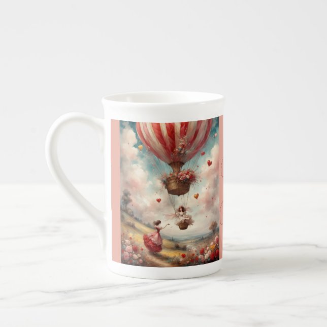 De Porcelana Caneca Temática Amor no Ar (Esquerda)