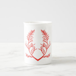 De Porcelana Cedar deixa uma caneca chinesa óssea