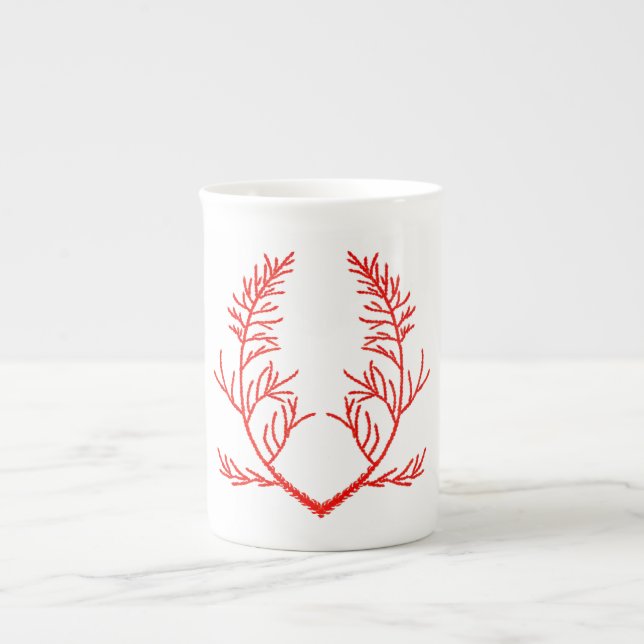 De Porcelana Cedar deixa uma caneca chinesa óssea (Frente)
