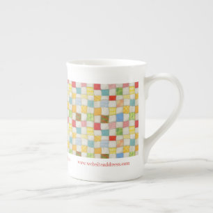 De Porcelana CRAZY QUILT Business ID Bone China Caneca