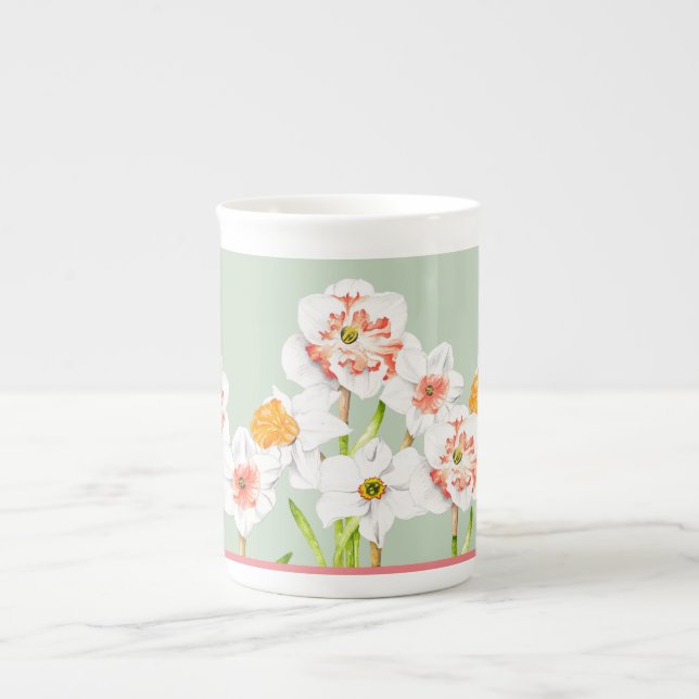 De Porcelana Daffodils em uma caneca chinesa óssea (Frente)