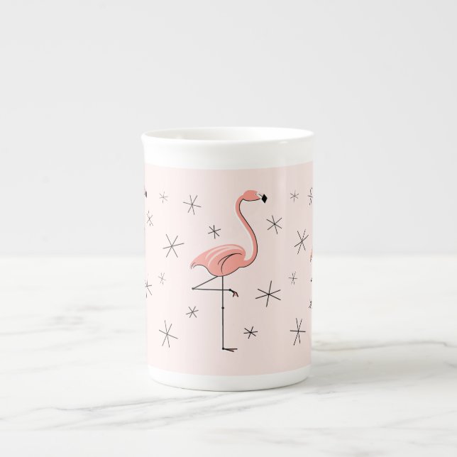 De Porcelana Flamingo Pink bone China caneca (Frente)