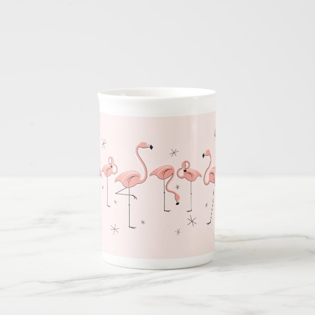 De Porcelana Flamingos Pink Line bone china caneca (Frente)