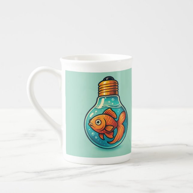 De Porcelana Ideias Brilhantes Nadam Fundo - Caneca (Esquerda)