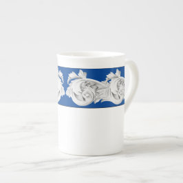 De Porcelana Marble Tendrils em uma caneca chinesa óssea