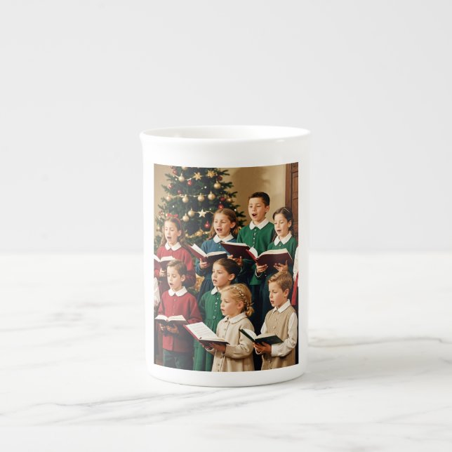 De Porcelana Os jovens carollers, caneca (Frente)