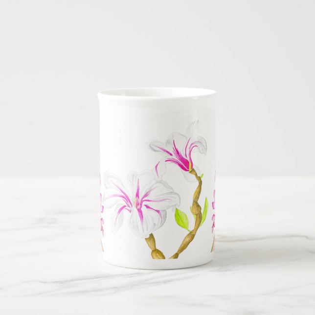 De Porcelana Primavera delicioso em uma caneca chinesa óssea (M (Frente)