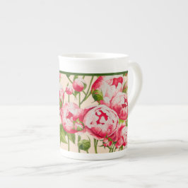 De Porcelana Rosy Abundance sobre uma caneca chinesa óssea