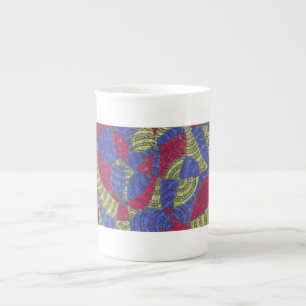 De Porcelana Sahar Caneca com Padrão Abstrato Colorido Desenh