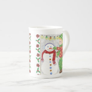 De Porcelana Snowman 2 caneca especial