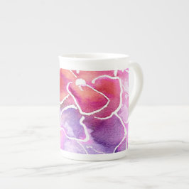 De Porcelana Um legante cor-de-rosa-chato e uma caneca chinesa