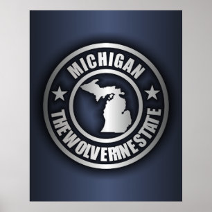 De "posters & impressões de aço Michigan" (azuis