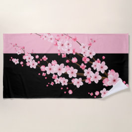 De Praia Flores Cor-de-rosa Toalha Preta e Rosa