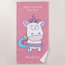 Nome personalizado engraçado do Unicorn e toalha d
