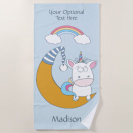 De Praia Nome personalizado engraçado do Unicorn e toalha d