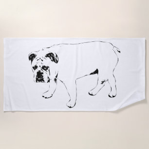 De Praia Toalha Bulldog Sunshine Smiles