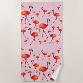 De Praia Toalha Flamingo Beach Rosa