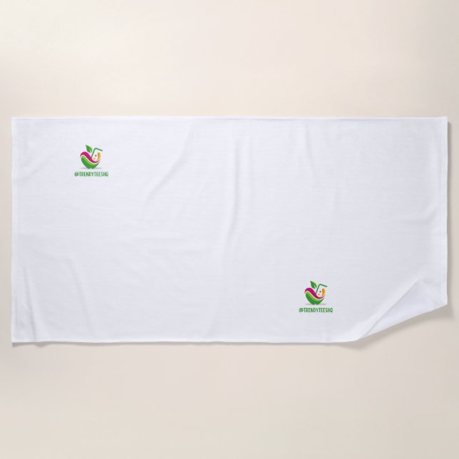 De Praia Toalha Na moda verde e laranja (Frente)