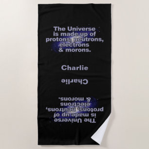 De Praia Toalha personalizada "O Universo" engraçada