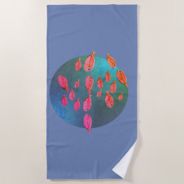 De Praia Toalha Pink Fishes Art Beach