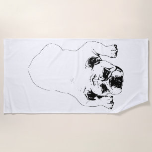 De Praia Toalha Relax Calma Bulldog