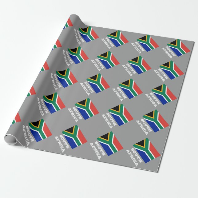 De Presente Bandeira sul-africana embrulhando papel design (Desenrolado)