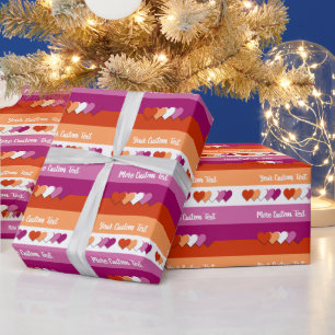 De Presente Bandeja do orgulho lésbica com papel embrulhado e