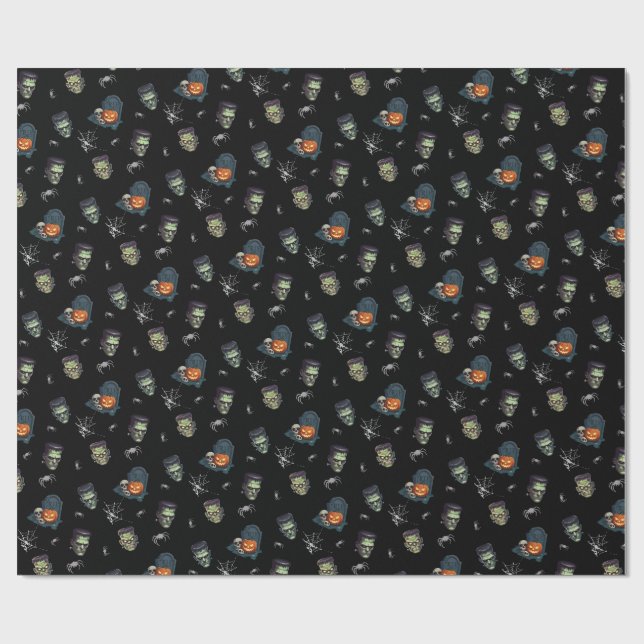 De Presente 🖤 Black Frankenstein Wrap💀 Papel 🎃 (Aberto)