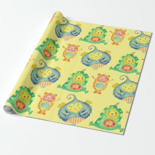 DE PRESENTE BOM MONSTRO FELIZ PARA BEBÊS ENVOLVENDO PAPEL