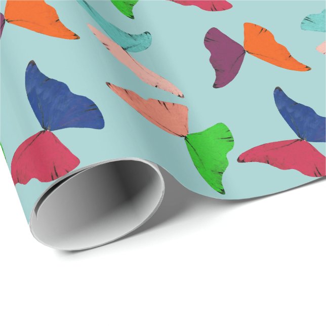De Presente Borboletas ~Roll Dif Wrapt Papel MUDA COR (Ponta do rolo)