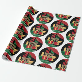 De Presente círculo Happy Kwanzaa embrulhando papel