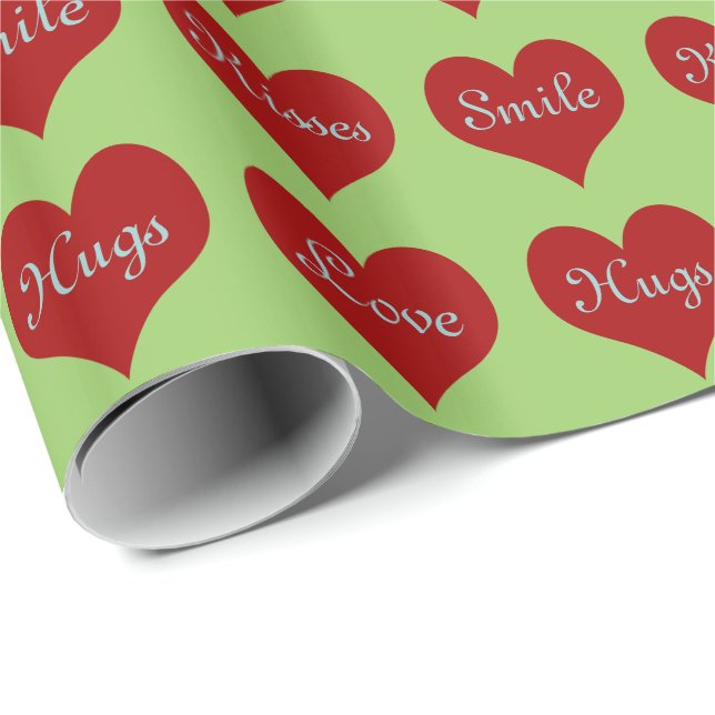 De Presente Corações ~ Roll Gift Wraping Papel COR CHANGE (Ponta do rolo)