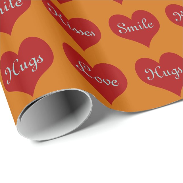 De Presente Corações ~ Roll Gift Wraping Papel COR CHANGE (Ponta do rolo)
