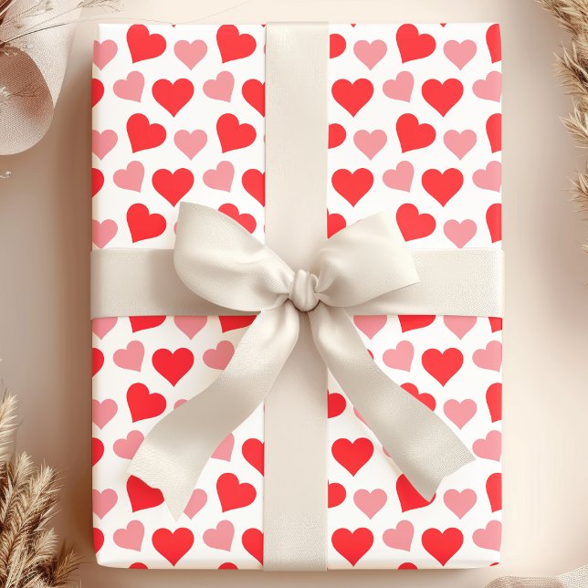 De Presente Corações Vermelhos e Rosados Encantadores em Papel (Criador carregado)
