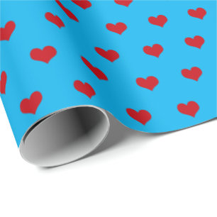 De Presente corações vermelhos em papel embrulhado aqua