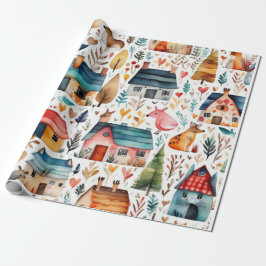 De Presente Cute abriga flores animais Enrolado Papel