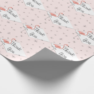 De Presente Diamante rosa Flamingo Obrigado embrulhando papel
