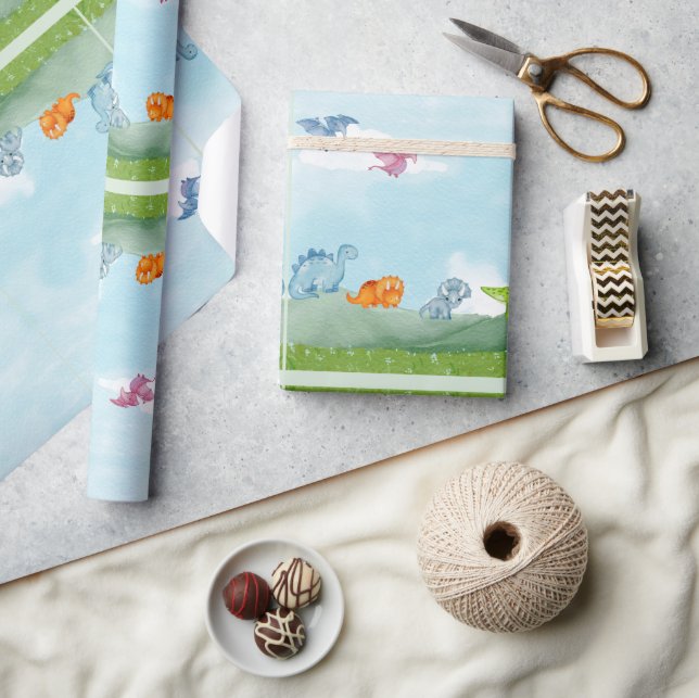 De Presente Dinossauros bonitos Molhando Papel (Artesanato)