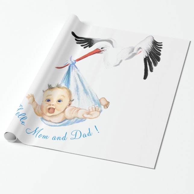 De Presente Enrolando Papel Engraçado Tocar Carregando Bebê Se (Desenrolado)
