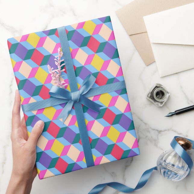 De Presente Esfregando papel no Natal. Padrão verificado. (Presentear)