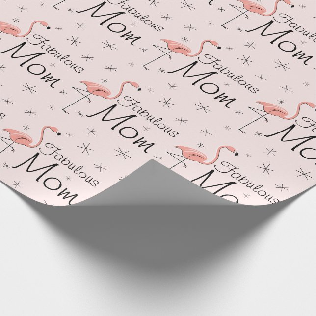 De Presente Flamingo Rosa 'Mãe Fabulosa!' embrulhando papel (Ponta)