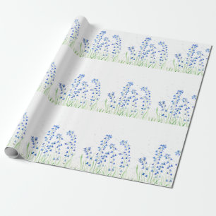 De Presente Flores azuis que embrulham papel